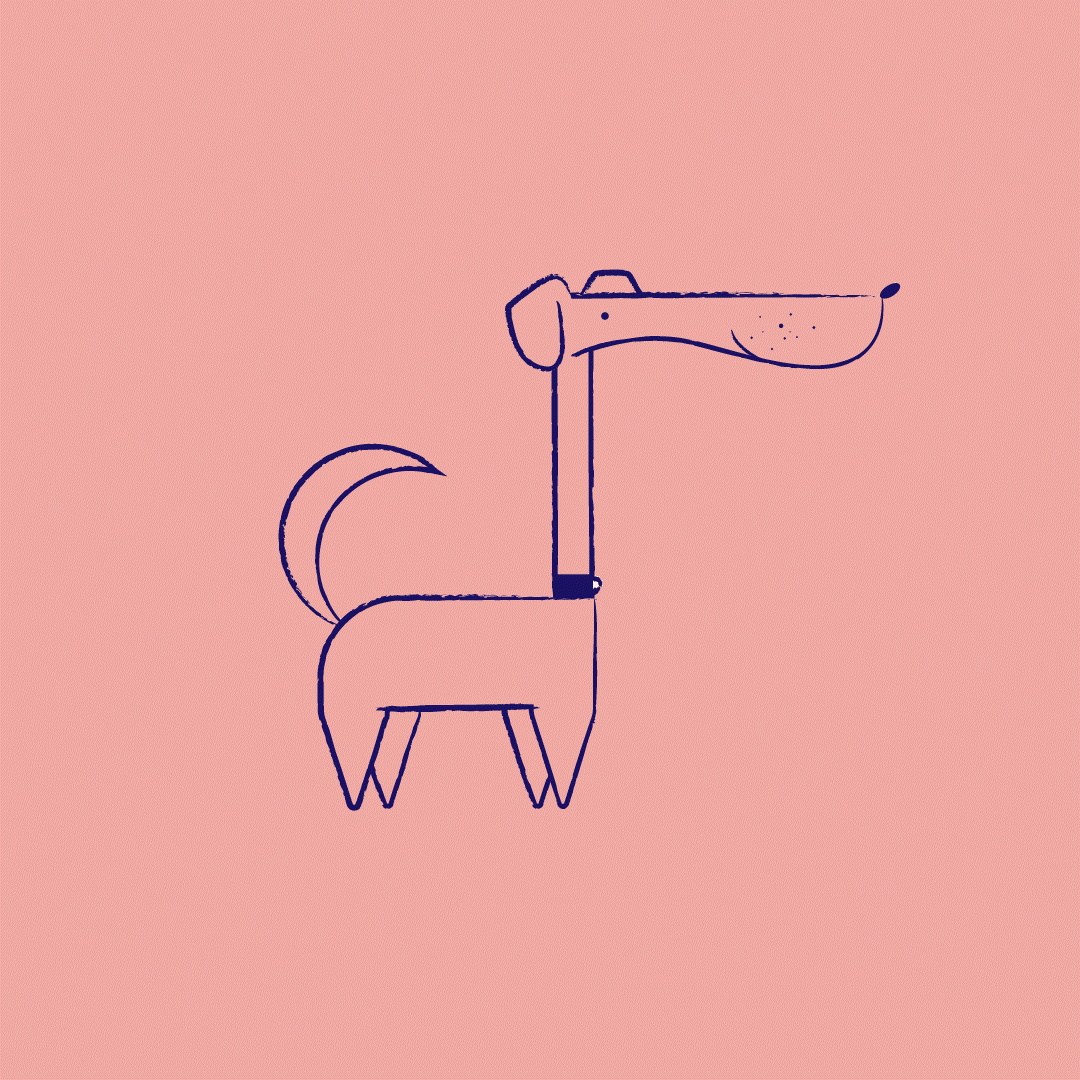 Cachorro animado balançando o rabo